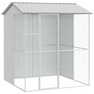 vidaXL Bird Cage with Storage Grey 215 x 210 x 247 cm Galvanised Steel