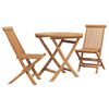 vidaXL Garden Dining Set 3 pcs Brown Solid teak wood