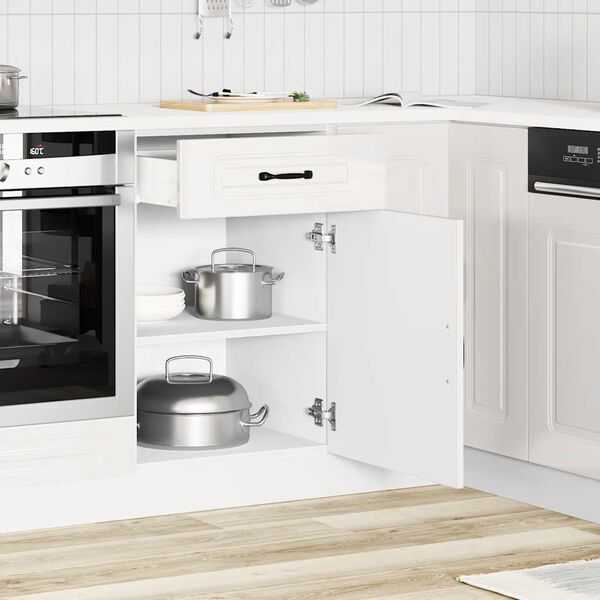 vidaXL Kitchen Base Cabinet Kalmar High Gloss White Engineered Wood