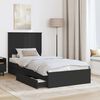 vidaXL Storage Bed with Headboard Black 90 x 190 cm Engineered Wood
