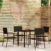 vidaXL 5 Piece Garden Dining Set Black