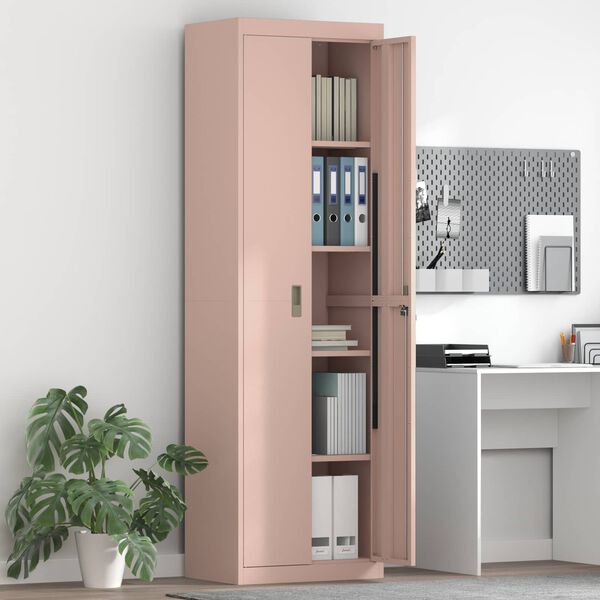 vidaXL Storage Cabinet 2 pcs Pink 60 x 40 x200 cm Cold-Rolled Steel