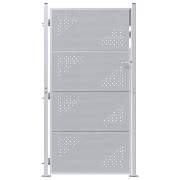 vidaXL Garden Gate with Lock Silver 96 x 180 cm Stainless Steel