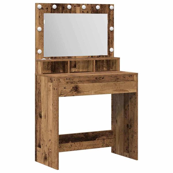 vidaXL Dressing Table Old Wood 75.5 x 41 x 135 cm Engineered Wood