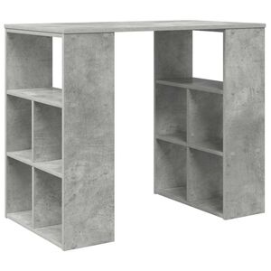 vidaXL Desk with Shelf Concrete Grey 90 x 50 x 75 cm Engineered Wood