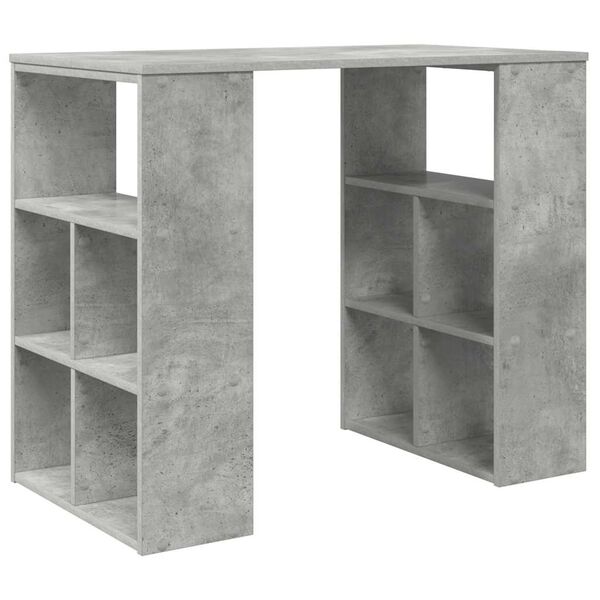 vidaXL Desk with Shelf Grey 90 x 50 x 75 cm Engineered Wood
