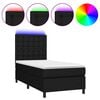 vidaXL Box Spring Bed with Mattress&LED Black 90x200 cm Fabric