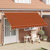 vidaXL Manual Retractable Awning 400 cm Orange and Brown