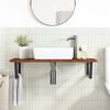 vidaXL Basin Shelf Wall Mounted Steel and Solid Wood Oak
