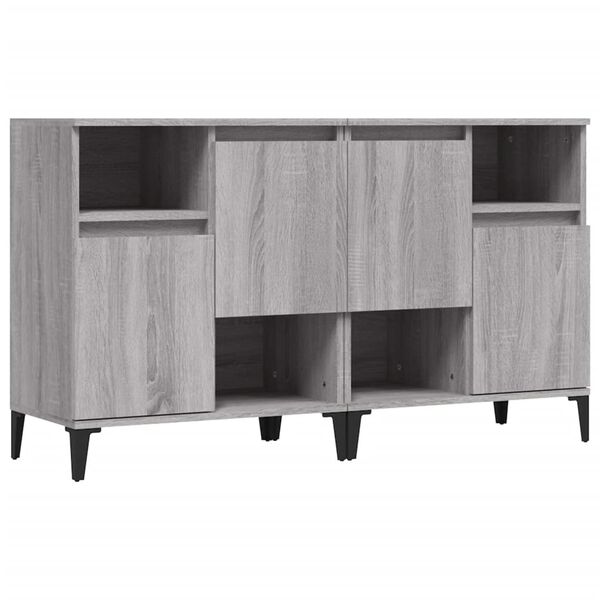 vidaXL Sideboards 2 pcs Grey Sonoma 60x35x70 cm Engineered Wood