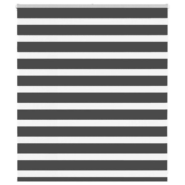 vidaXL Zebra Blind Black 130x100 cm Fabric Width 125.9 cm Polyester