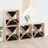 vidaXL Wine Rack 4 pcs Natural 62 x 25 x 62 cm Solid Pine Wood