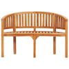 vidaXL Banana Bench 120 cm Solid Teak Wood