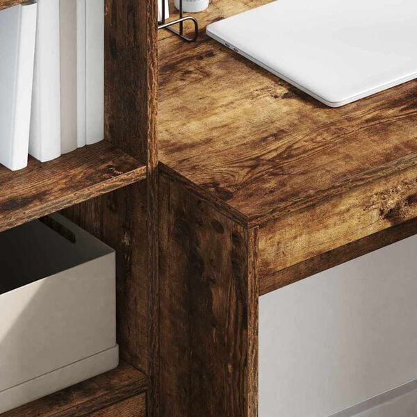 vidaXL Desk Smoked oak 80 x 50 x 76 cm Engineered wood