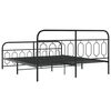 vidaXL Metal Bed Frame without Mattress with Footboard Black 193x203cm
