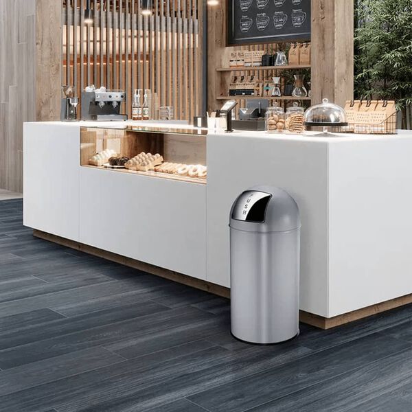 EKO Waste Bin with Push Lid 40 L Matte Grey