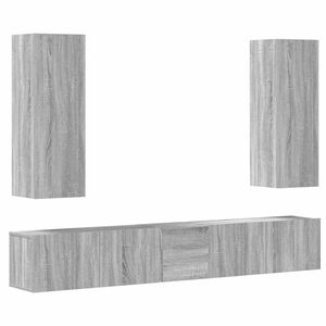 vidaXL 5 Piece TV Cabinet Set Grey Sonoma Engineered Wood