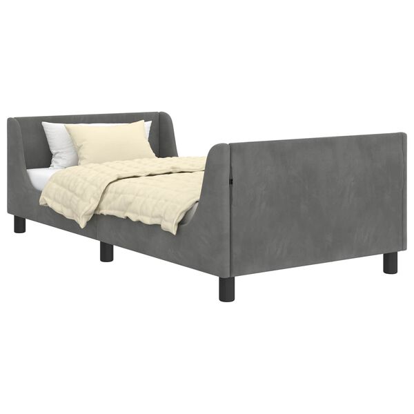 vidaXL Children's Bed Frame with Headboard Dark Grey 80 x 200 cm