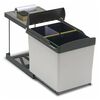 eyckhaus Rolling Selective Waste Collector Rectangular 1x16 L + 2x7.5 L Grey