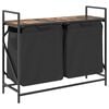 vidaXL Laundry Basket 2 Compartments with Shelf Smoked Oak