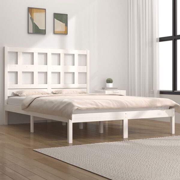 vidaXL Bed Frame without Mattress White 160x200 cm Solid Wood Pine