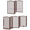 vidaXL Dog Gate with Door Foldable 12 Panels Brown 600 cm Poplar Wood