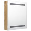 vidaXL LED Bathroom Mirror Cabinet White and Oak 50x14x60 cm