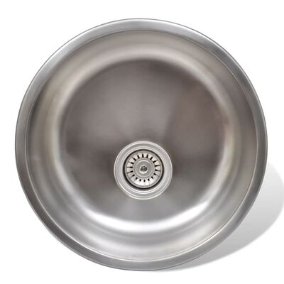 Round Sink Stainless Steel 43cm With Drain