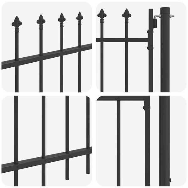vidaXL Fence Gate Grey 100 x 75 cm Powder coated steel