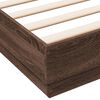 vidaXL Bed Frame with LED without Mattress Brown Oak 120x190 cm Small Double