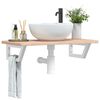 vidaXL Basin Shelf Wall Mounted Steel and Solid Wood Oak