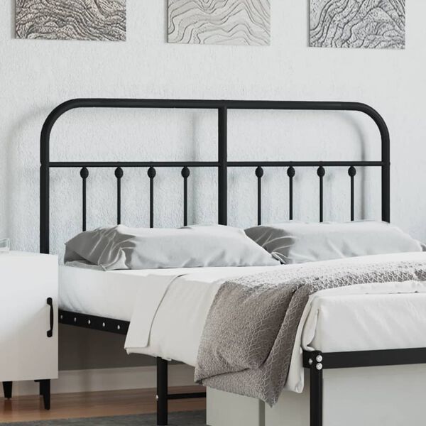 vidaXL Metal Replace Headboard Black 140 cm