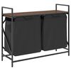 vidaXL Laundry Basket 2 Compartments with Shelf Brown Oak