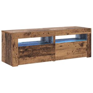 vidaXL TV Cabinet with LED Lights Old Wood 120x35x40 cm Engineered Wood