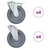 vidaXL 8 pcs Bolt Hole Swivel Casters 125 mm