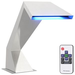 vidaXL Pool Waterfall with RGB LEDs Stainless Steel 63.5 x 29 x 51 cm
