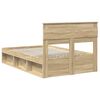 vidaXL Bed Frame with Headboard Sonoma 120 x 190 cm Solid Pine Wood