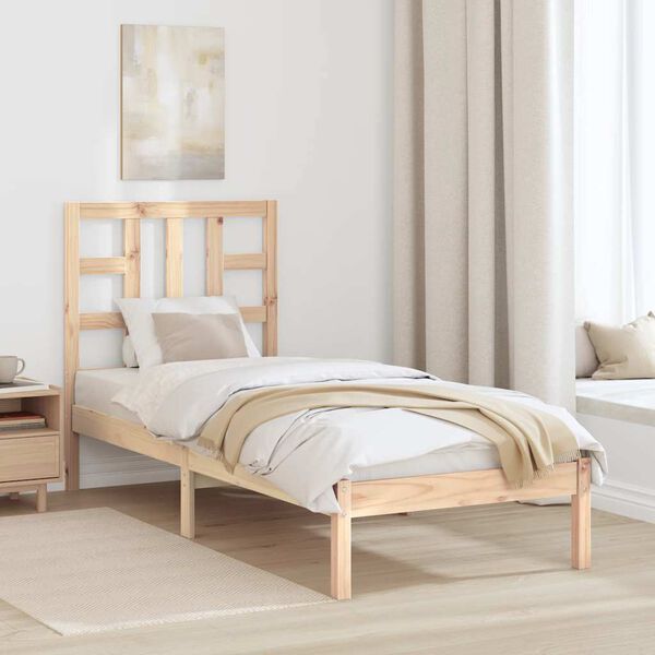 vidaXL Bed Frame without Mattress 75x190 cm Small Single Solid Wood