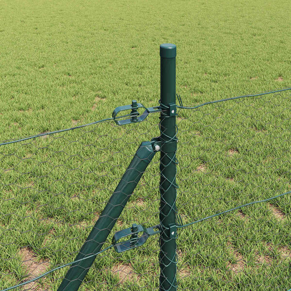 vidaXL Fence Post Grey 100 x 0.8 m (25 mm mesh) Steel and PVC