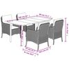 vidaXL 5 Piece Garden Dining Set with Cushions Light Grey Poly Rattan