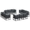 vidaXL Garden Sofa Set 12 pcs Black Metal