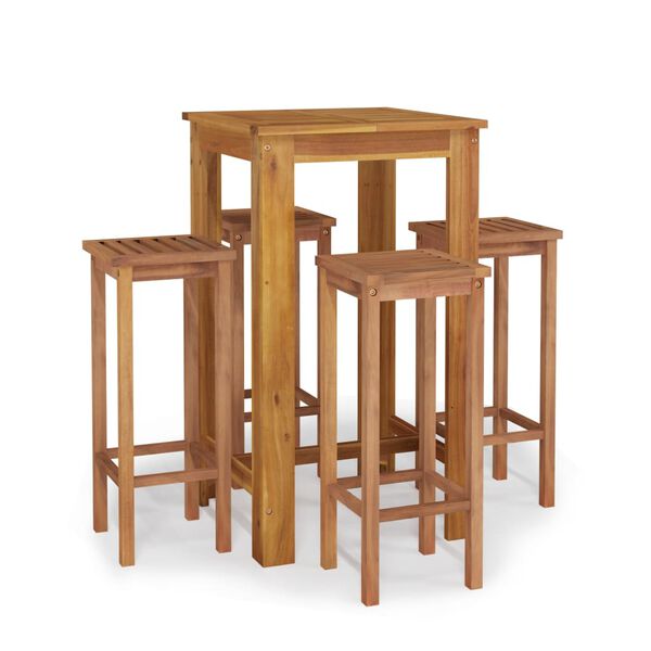 vidaXL 5 Piece Garden Bar Set Solid Wood Acacia