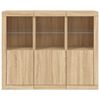 vidaXL Sideboards with LED Lights 3 pcs Sonoma Oak Engineered Wood