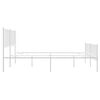vidaXL Metal Bed Frame without Mattress with Footboard White 160x200cm