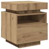 vidaXL Bedside Cabinet with LED Lights Artisan Oak 40x39x48.5 cm