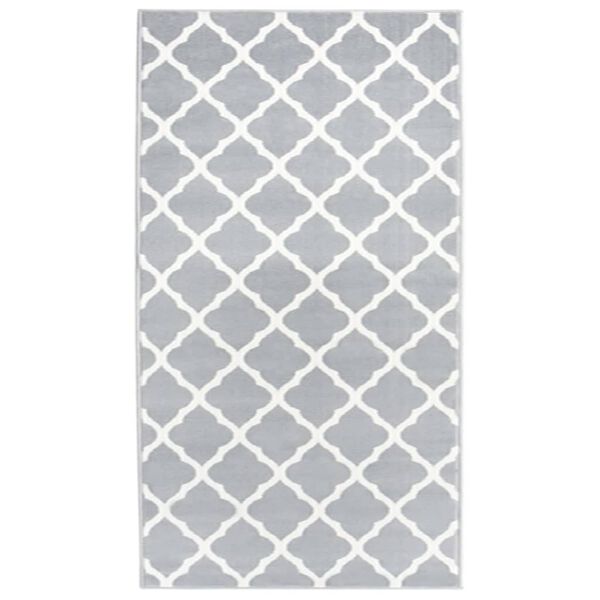 vidaXL Runner Rug BCF Grey and White 100x200 cm