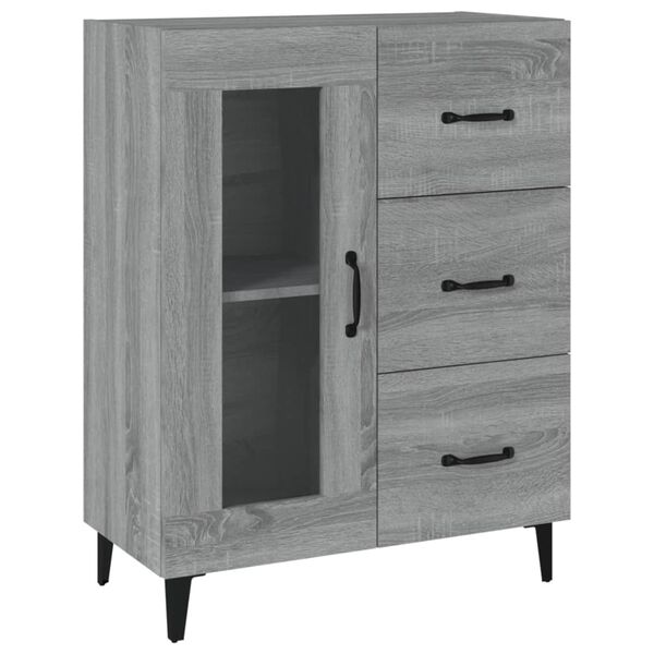 vidaXL Sideboard Grey Sonoma 69.5x34x90 cm Engineered Wood