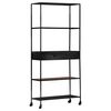 vidaXL Book Cabinet 80x35x180 cm Rough Mango Wood & Iron