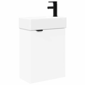vidaXL Bathroom Vanity Unit with Tap White 45.5 x 22.5 x 84 cm