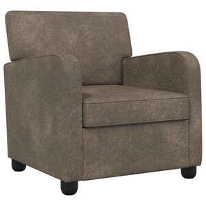 vidaXL Armchair Dark Grey Faux Suede Leather